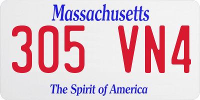 MA license plate 305VN4