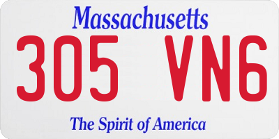 MA license plate 305VN6