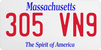 MA license plate 305VN9