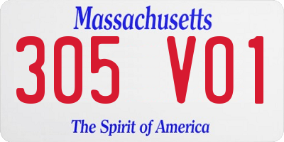 MA license plate 305VO1