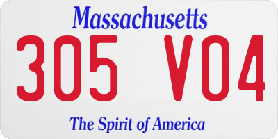 MA license plate 305VO4