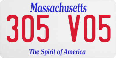 MA license plate 305VO5