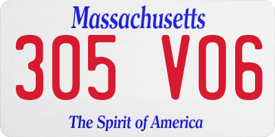 MA license plate 305VO6