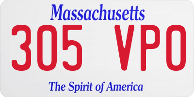MA license plate 305VP0