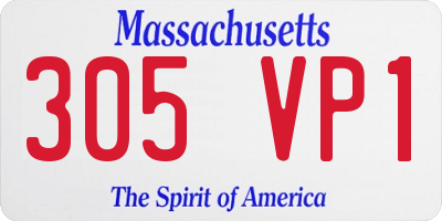 MA license plate 305VP1