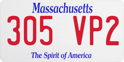 MA license plate 305VP2