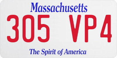 MA license plate 305VP4