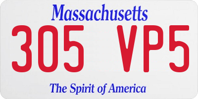 MA license plate 305VP5