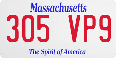 MA license plate 305VP9