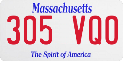 MA license plate 305VQ0