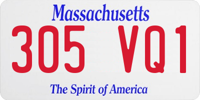 MA license plate 305VQ1