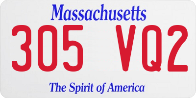 MA license plate 305VQ2