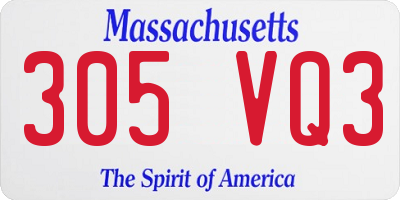 MA license plate 305VQ3