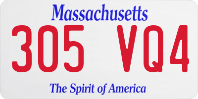 MA license plate 305VQ4