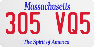 MA license plate 305VQ5