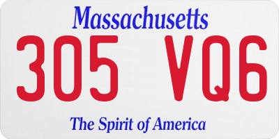 MA license plate 305VQ6