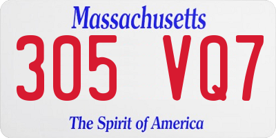 MA license plate 305VQ7