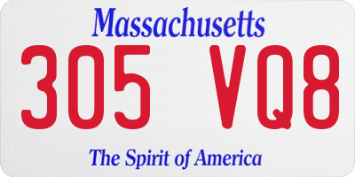 MA license plate 305VQ8