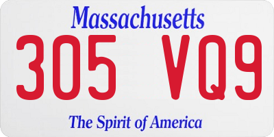 MA license plate 305VQ9