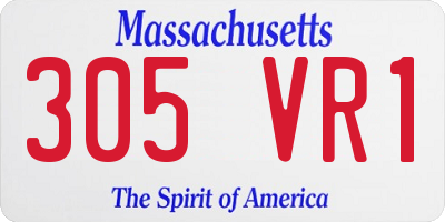 MA license plate 305VR1