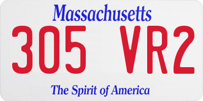MA license plate 305VR2