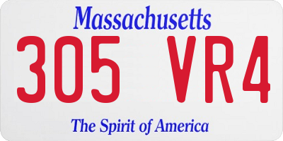 MA license plate 305VR4