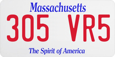 MA license plate 305VR5