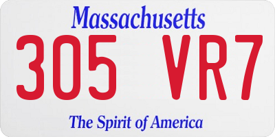 MA license plate 305VR7
