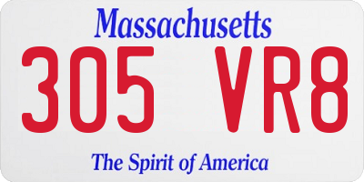 MA license plate 305VR8