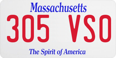 MA license plate 305VS0