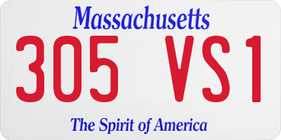 MA license plate 305VS1