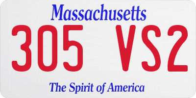 MA license plate 305VS2