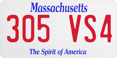 MA license plate 305VS4