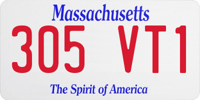 MA license plate 305VT1