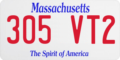 MA license plate 305VT2