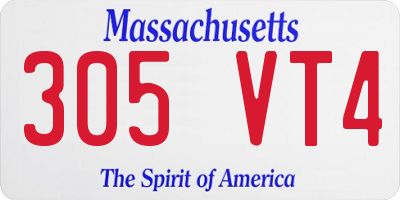 MA license plate 305VT4