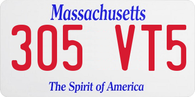 MA license plate 305VT5
