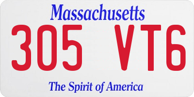MA license plate 305VT6