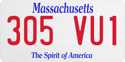 MA license plate 305VU1