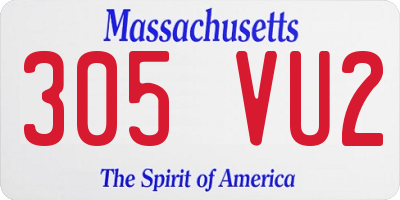 MA license plate 305VU2
