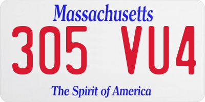 MA license plate 305VU4
