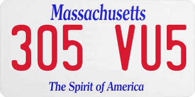 MA license plate 305VU5