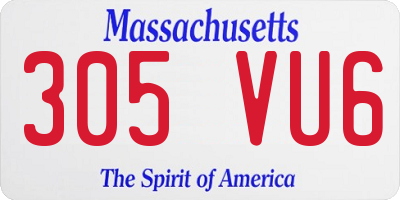MA license plate 305VU6