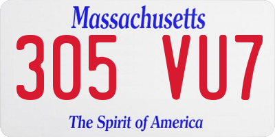 MA license plate 305VU7