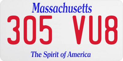 MA license plate 305VU8