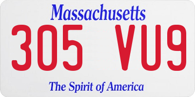 MA license plate 305VU9