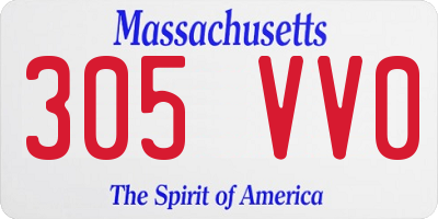 MA license plate 305VV0