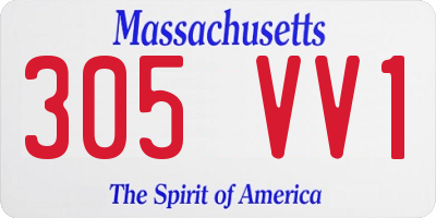 MA license plate 305VV1
