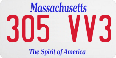 MA license plate 305VV3