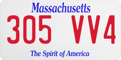 MA license plate 305VV4
